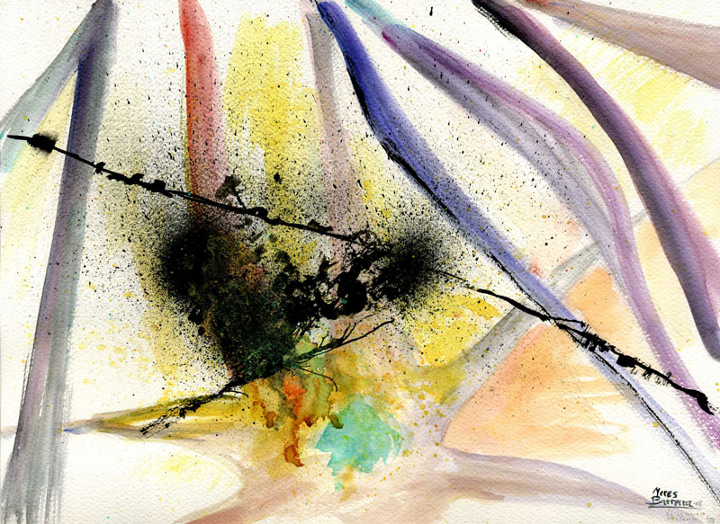 Acuarela "El llanto del alma" de Meres Barreira.