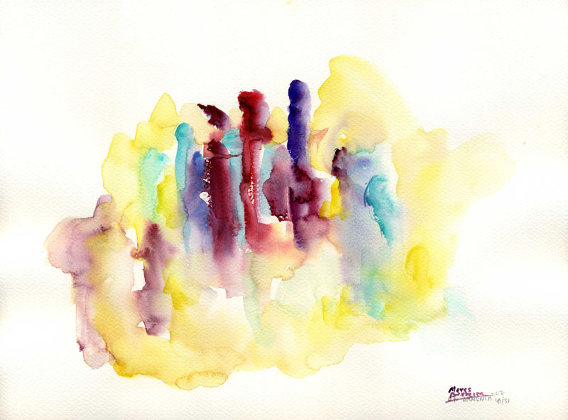 Acuarela "En armonía" de Meres Barreira.