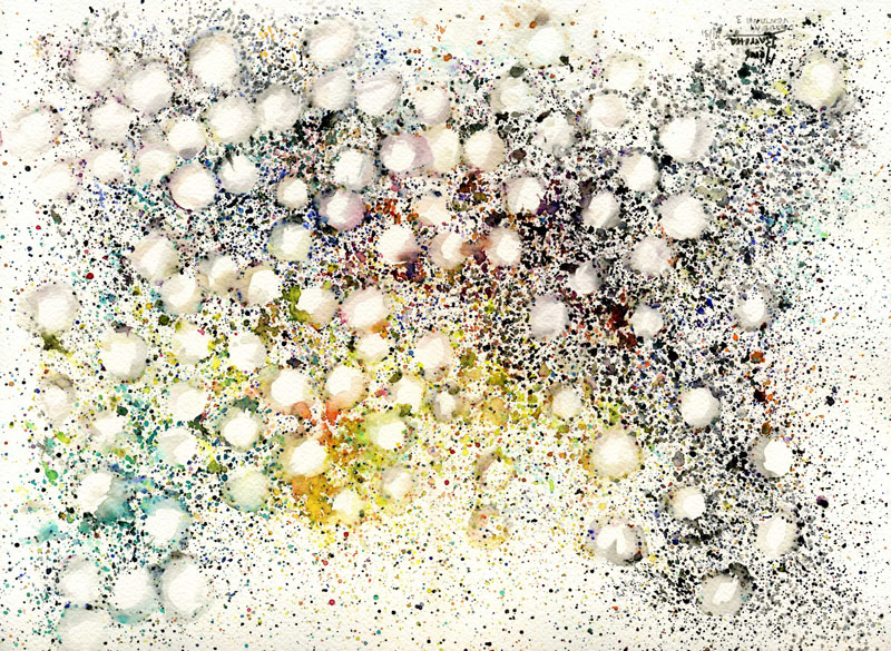 Acuarela "Reflejos desde mi ventana" de Meres Barreira.