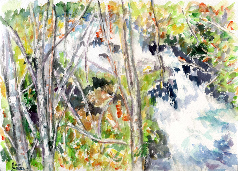 Acuarela sin título de Meres Barreira.