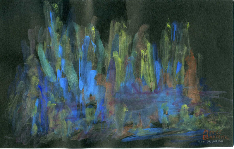 Acuarela "Su mundo" de Meres Barreira.