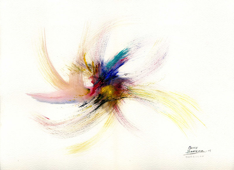 Acuarela "Tourbillon" de Meres Barreira.
