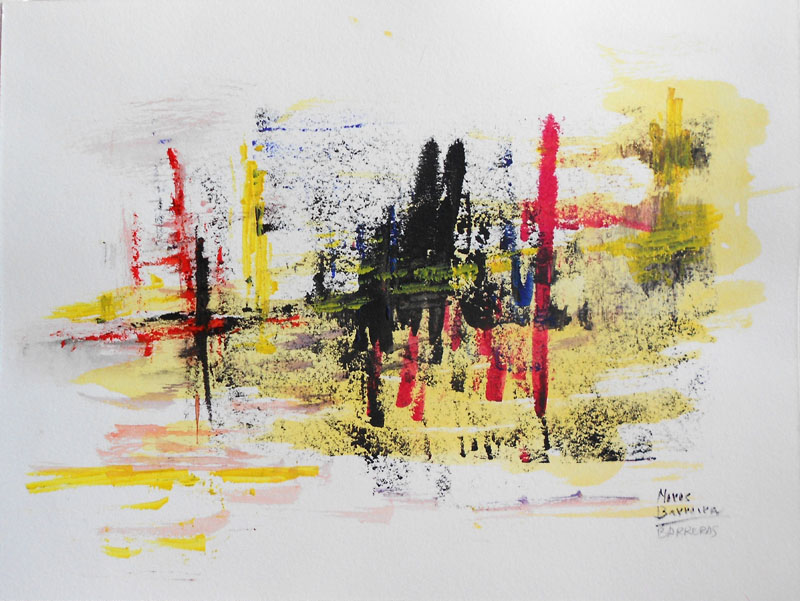 Acuarela "Barreras" de Meres Barreira.