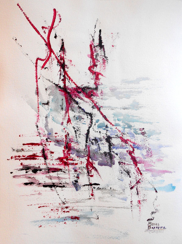 Acuarela "Cumbres" de Meres Barreira.