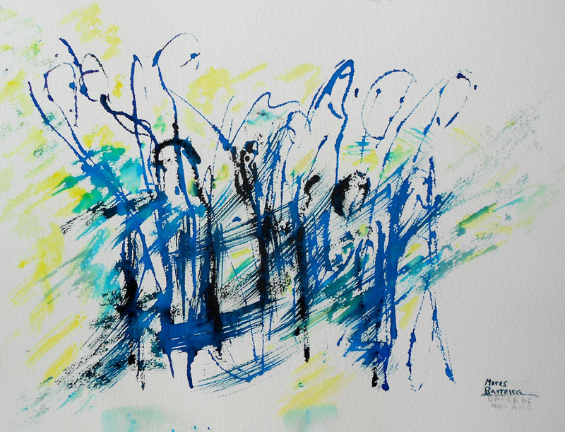 Acuarela "Dance de mon âme" de Meres Barreira.