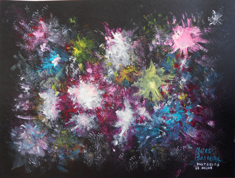 Acuarela "Destellos de noche" de Meres Barreira.