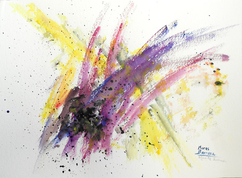 Acuarela "Diferente dirección" de Meres Barreira.