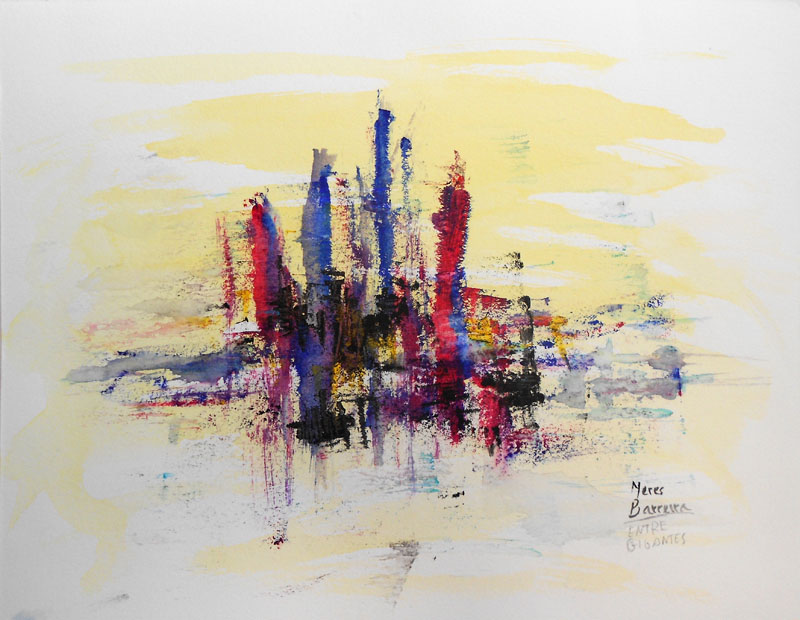 Acuarela "Entre gigantes" de Meres Barreira.