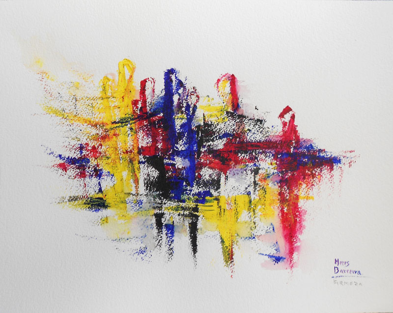 Acuarela "Firmeza. Peonzas" de Meres Barreira.