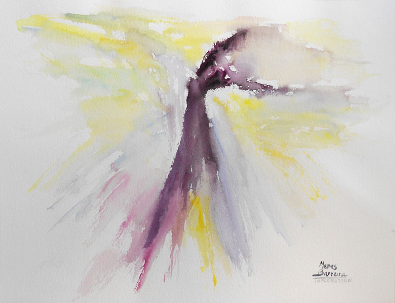 Acuarela "Imploration" de Meres Barreira.