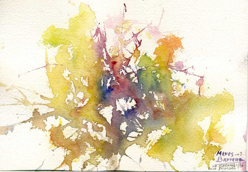 Acuarela "La mañana de la felicidad" de Meres Barreira.