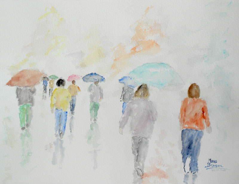 Acuarela "Llovizna" de Meres Barreira.