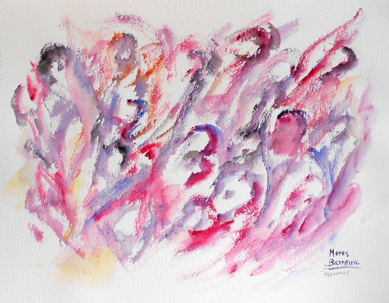 Acuarela "Plegarias" de Meres Barreira.