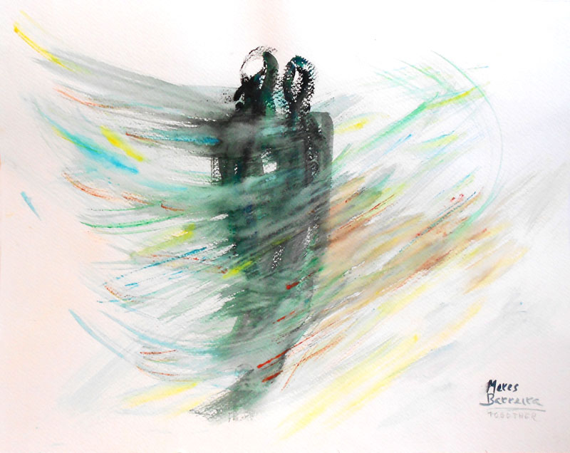Acuarela "Together" de Meres Barreira.