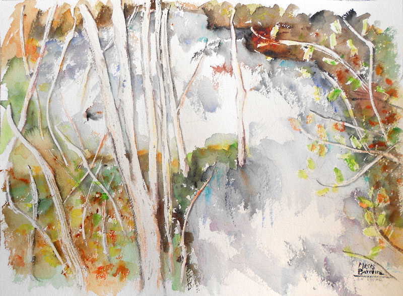 Acuarela "Un lugar" de Meres Barreira.