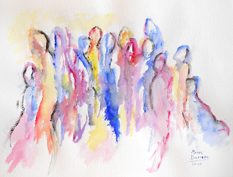 Acuarela "Unión" de Meres Barreira.